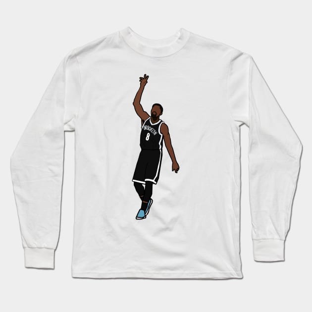 Spencer Dinwiddie 3 Point Celebration - Brooklyn Nets Long Sleeve T-Shirt by xavierjfong